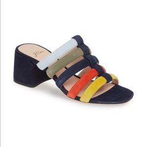 J.Crew rainbow slides. So comfy and cute too.